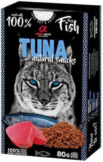 Alpha Spirit Nasses Katzenfutter mit Thunfisch, Huhn, Türkei, Forelle und Fleisch ohne Gluten 80g