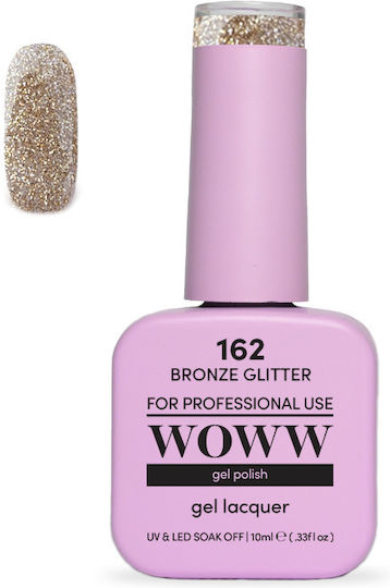 Woww Cosmetics Gel Nagellack 162 Bronze Glitzer mit Glitzer 10ml
