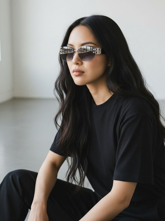 Max Air Women’s Sunglasses with Black Metallic Frame and Gradient Lens SA013