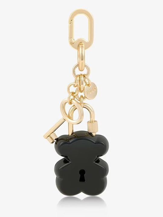 Metal Bear Lock Keychain Black-Gold Black Black