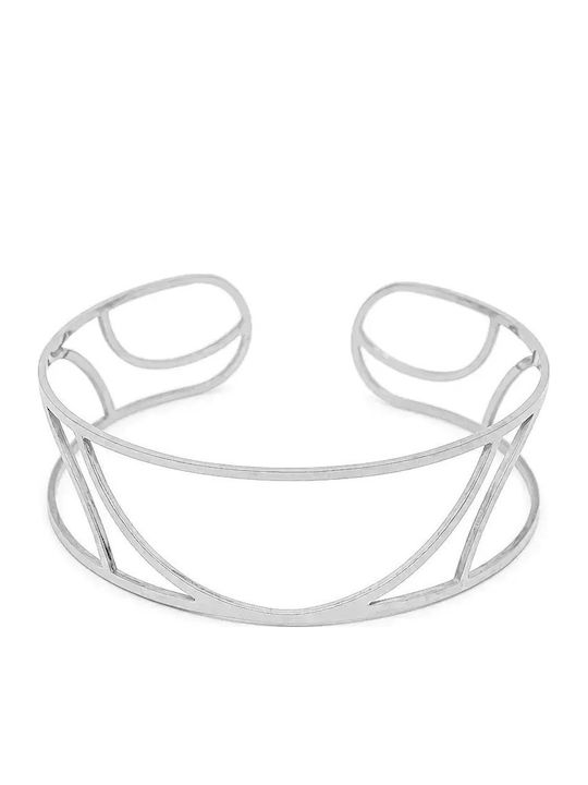 Brățară Tip Cuff Deschisă Din Oțel Inoxidabil Pentru Femei Silverline 0230442601/Modern Alb Din Oțel Inoxidabil 0230442601