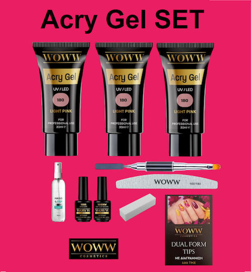 Woww Cosmetics Acrygel Nail 180 Light Pink 30ml