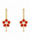 Kloxx Gold 9K Hoop Earrings with Red Stones
