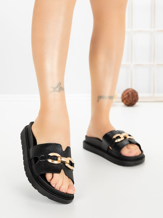 Sandale Casual Damă Flatforme Negre