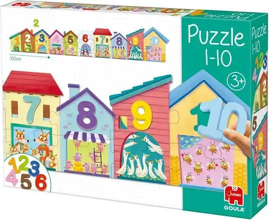 Wooden Kids Puzzle 1-10 20pcs Goula