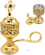 Spv Censer Incense Burner Ecclesiastical Metal Gold 14x Ø5.5cm