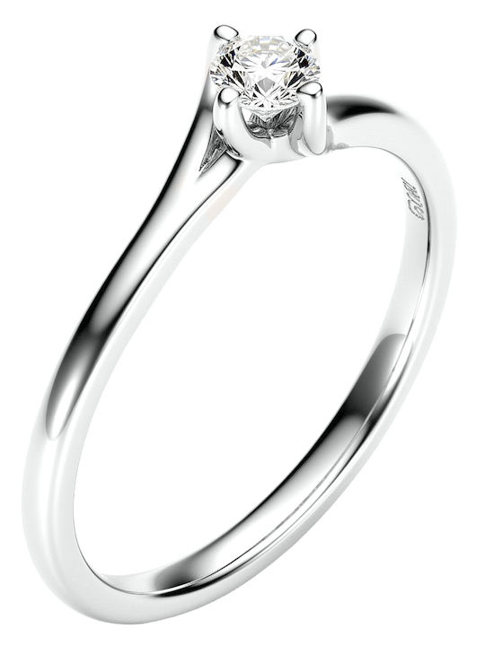 Xrisokosmima Einzelner Stein aus Weißgold 18K mit Diamant