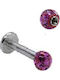 Hillas Mouth Piercing Earring with Pink Liquid Glass