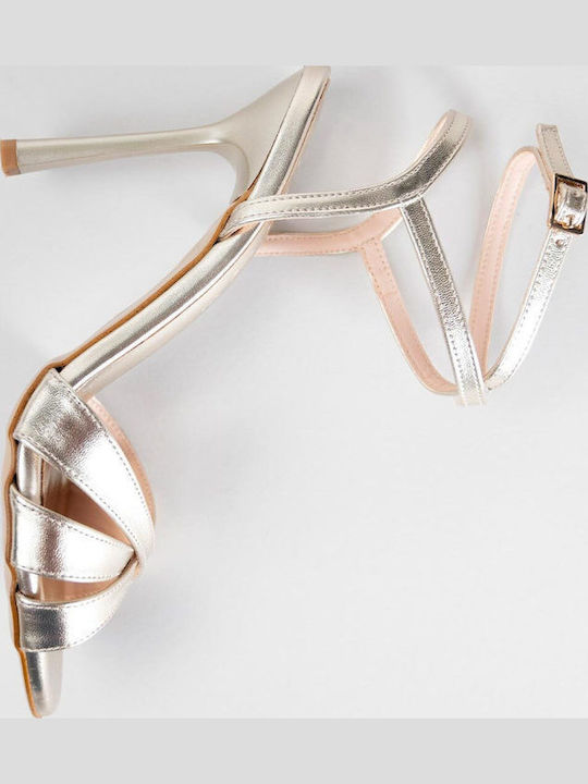 Late Again Leather Gold Sandals