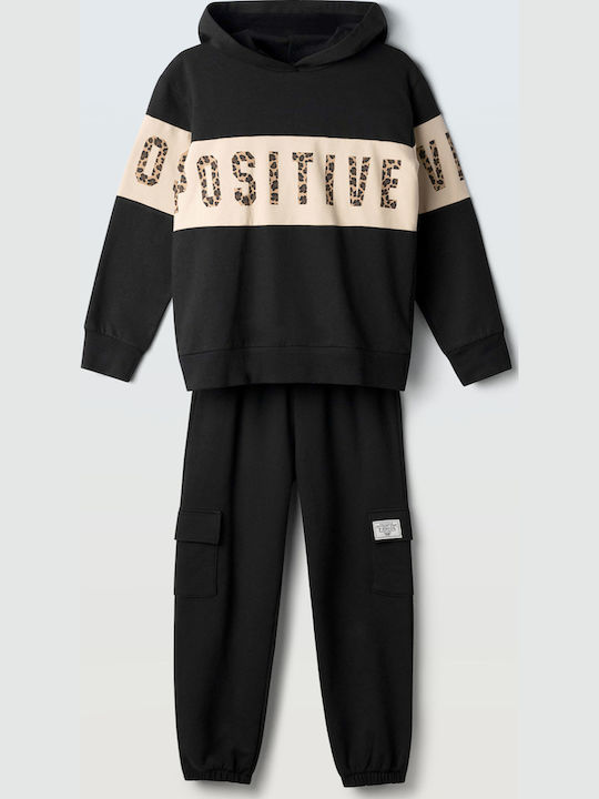 Evita Sweatpants Set Black-animal