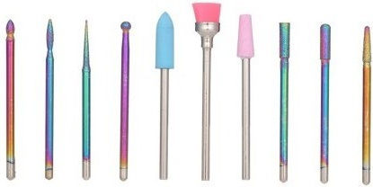Rainbow Rainbow Nail Drill Bits Set 10 Pieces