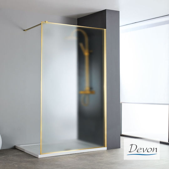 Devon Iwis Σταθερό Πλαϊνό Ντουζιέρας 76-78x200cm Oro