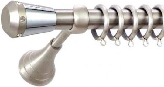 Best Metallisches Vorhangstange B038 Einzeln Φ20mm 200cm Silber INM180893