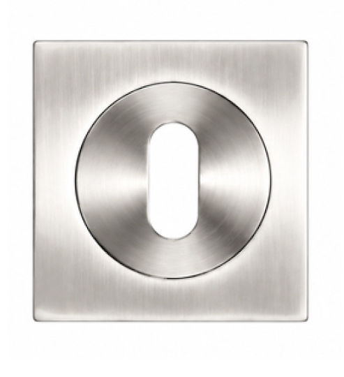 Square Interior Door Rosette Metal Insert Simple Key Satin Finish