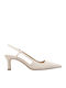 Alora Leather Heels with Mid Heel Ecru
