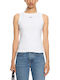Women's Cotton Sleeveless White Top