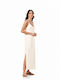 Summer Maxi Slip Dress Ecru