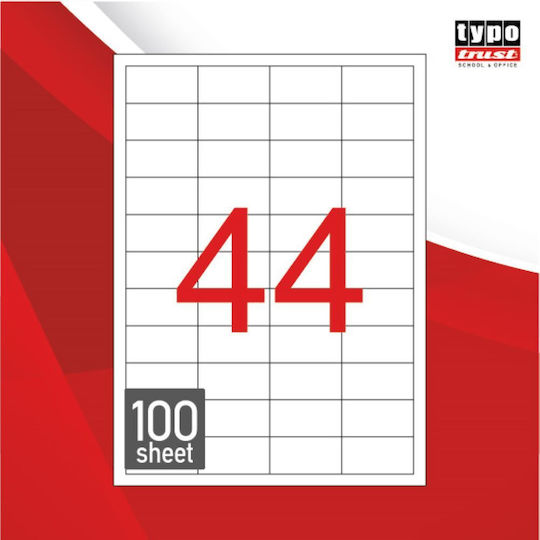 Typotrust Αυτοκόλλητες Ετικέτες Α4 Ορθογώνιες 48.5x25.4mm