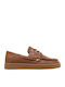 Leather Men's Boat Shoes in Tabac Brown Colour