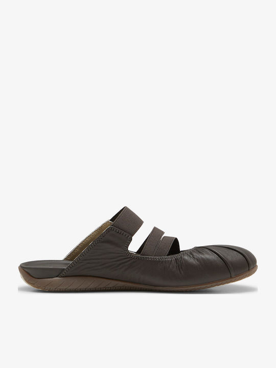 PUMA Leder Flache Sandalen Für Damen Braun