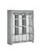 HomCom Fabric Wardrobe with Zipper and Shelves in Grey Colour 125x43x162.5cm