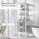 HomCom Badezimmer-Säulenschrank Boden M40xB38xHöhe162.5cm Weiß