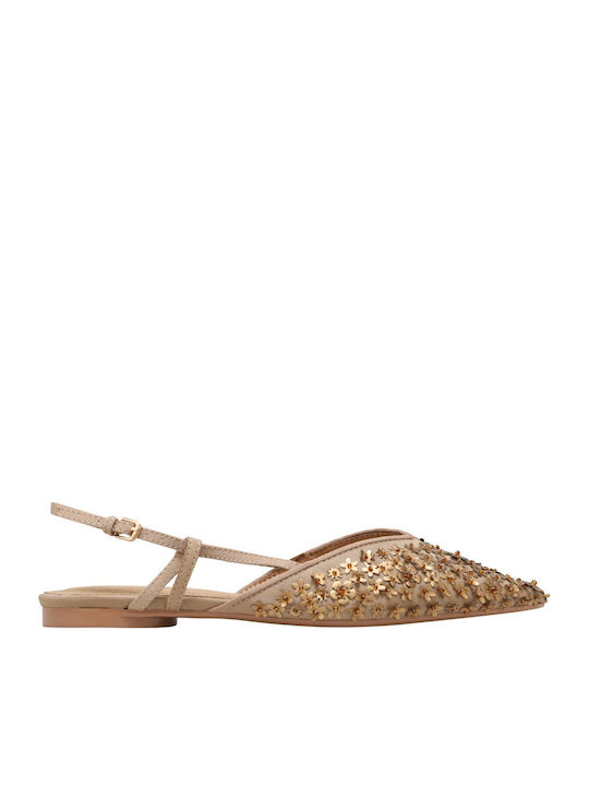 Corina Γυναικείες Μπαλαρίνες Slingback σε Μπεζ ...