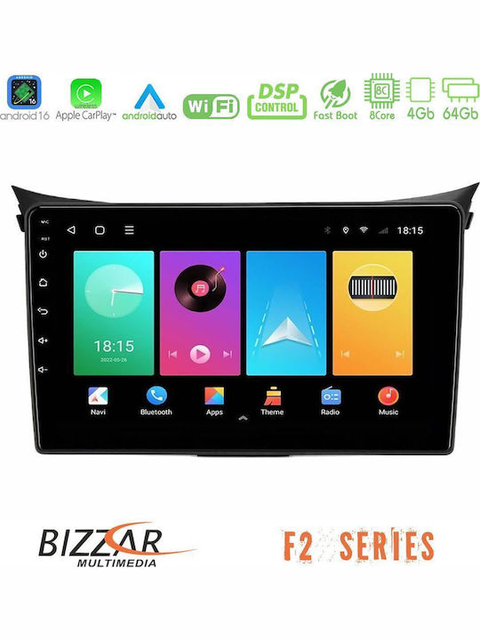 Bizzar Auto-Audiosystem Für Hyundai i30 2012-2017 Bluetooth USB Eingebautes Wi-Fi GPS Apple CarPlay Android Auto CD Mit 9 Zoll Touchscreen
