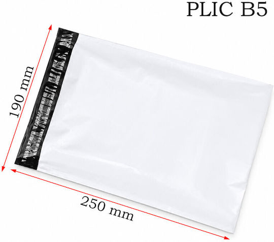 Plicuri de curierat B5 190x250 Mm Set 50 Bucăți Autoadezive Impermeabile Albe