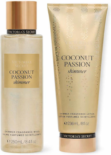 Victoria's Secret Coconut Passion Shimmer Set – Loțiune de corp 236 Ml + Fragrance Mist 250 Ml