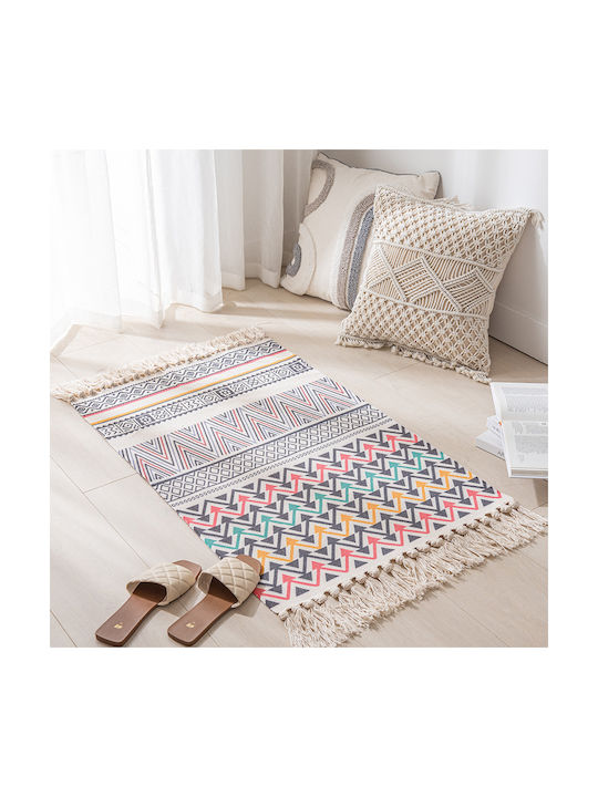 FRIPIA Covor De Exterior Rectangular Din Bumbac Cu Franjuri Multicolor 60x90cm