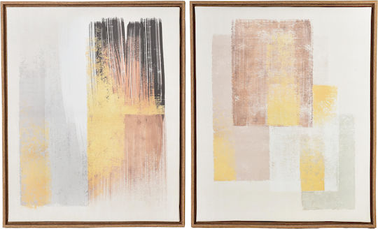 Inga Set 2 Paintings 40x50cm Modern Beige Inga Set 2 Paintings 40x50cm Modern Beige