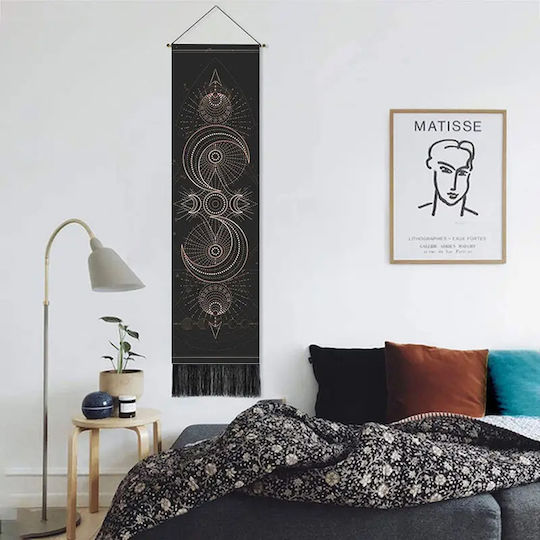 FRIPIA Κρεμαστό Διακοσμητικό Μαύρο από Ξύλο 130x35cm