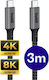 Buddi Flex Video Cable USB-C Male - USB-C 240W Black 3m