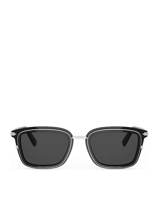Unisex Sonnenbrillen mit Schwarzem Horn umrandetem Rahmen und Schwarzem Glas