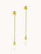 Single Dangle Earring Made of Gold Plated Silver with Stones