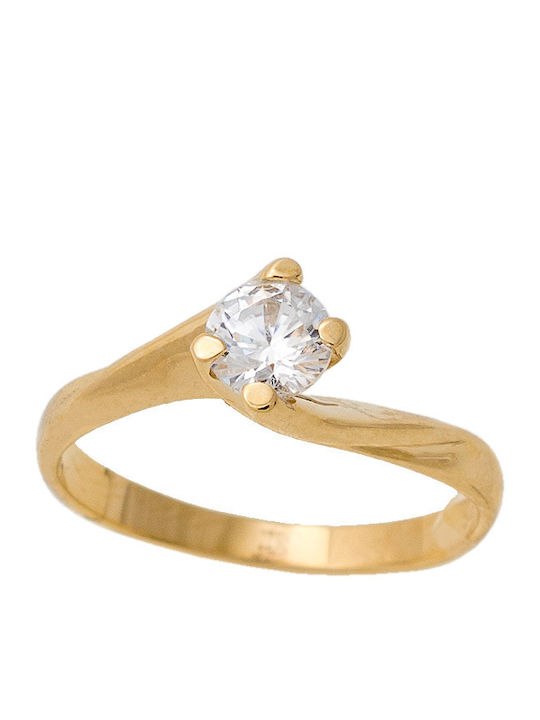 Kontopoulos Inel Din Aur 14 Carate Cu Zircon