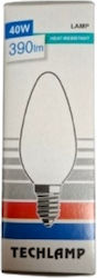 Techlamp Halogen Lamp Candle E14 40w Milky