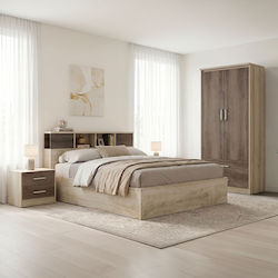 Pakketo Decadent Set De Mobilier Pentru Studenți Dormitor Cu Pat Dublu 3 Bucăți