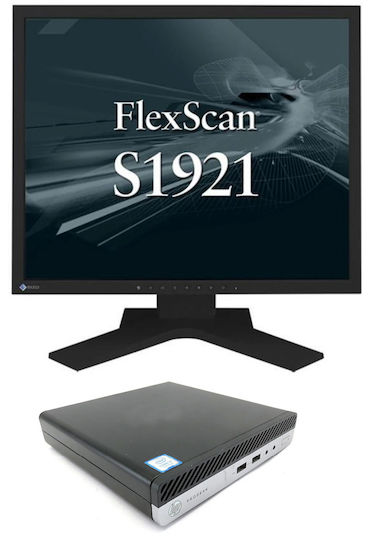 HP ProDesk 400 G3 + Откос 19" Рефурбишд Клас A (Core i5-7500T/8GB/256GB SSD/W10 Pro)