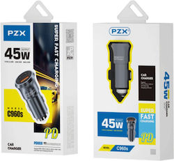 PZX Φορτιστής Αυτοκινήτου με Θύρες 1xUSB-A 1xType-C και Καλώδιο Type-C PZX Φορτιστής Αυτοκινήτου με Θύρες 1xUSB-A 1xType-C και Καλώδιο Type-C