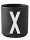 X Coffee Cup Made of Black Porcelain