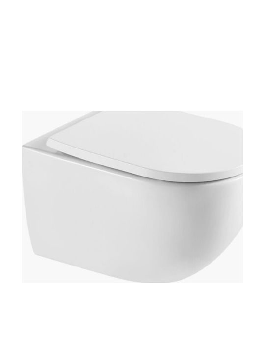Oikossi Jadore Wandhängende Toilette mit Schlanke Abdeckung Duroplast Sanftes Schließen Weiß Oikossi Jadore Wandhängende Toilette mit Schlanke Abdeckung Duroplast Sanftes Schließen Weiß