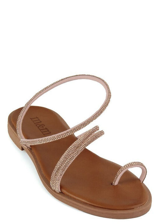 Leather Women's Flat Sandals Bronze