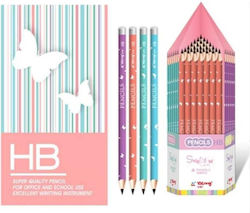 HB Pencil Butterflies 4 Pastel Colors