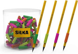 Rubber Handle Pencil Spiral Silka Neon