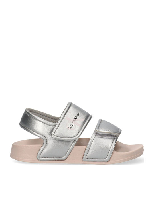 Calvin Klein Παιδικά Πέδιλα Ασημί