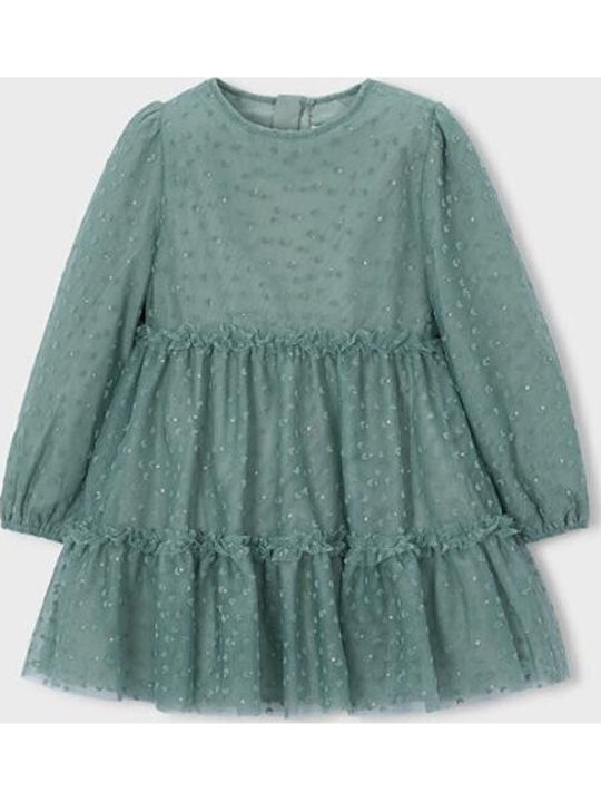 Mädchenkleid Tüll Set mit Zubehör Grün