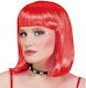 Long Square Wig with Bangs Red