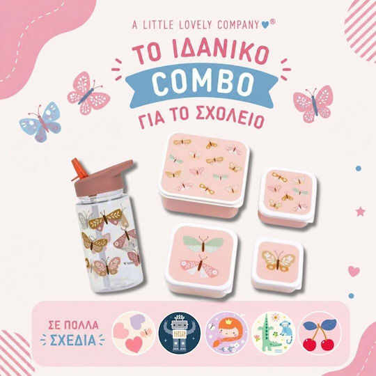 A Little Lovely Company Kids Water Bottle Butterfly Plastic